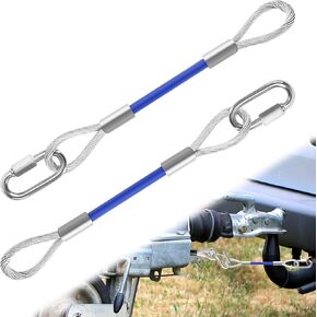 2 Pack Trailer Safety Towing Cables,12 Inch Extension Cable with Snap Hook Safety Latches for Towing Bar10000 Lbs Load Capacity