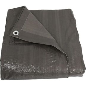 Sunnydaze 8 x 10 Foot Plastic Reversible Heavy-Duty Multipurpose Tarp - Laminated on Both Sides - Dark Gray
