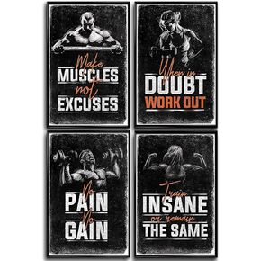 Throwback Traits Wall Poster. InspireFit Home Gym Motivation Series - Four-Piece Wall Art Set - Ideal for motivation to keep trying harder until you get to your goal.