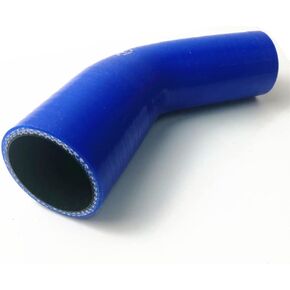 4-Ply Reinforced 45 Degree Elbow Reducer Coupler, Leg Length 4.72 Inches / 120 mm, ID 1.5" to 2" (38 mm to 51 mm), Wall Thickness 0.2 Inches / 5 mm, Universal Automotive Silicone Hose - Blue
