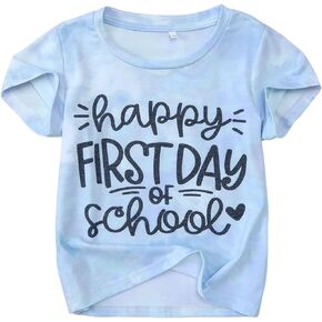 CM C&M WODRO First Day of School Shirt for Kids Girls Boys Back to School Outfits Tie Dye T-Shirt Student Graphic Tees Tops