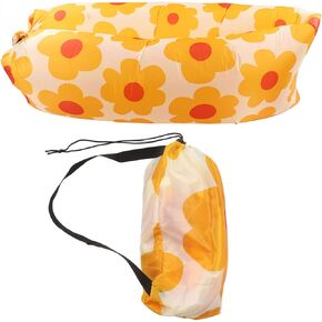 Inflatable Couch, Portable Water Proof Couch with Anti Air Leaking Design, Ideal Couch for Backyard Lakeside Beach Traveling Camping Picnics and Music Festivals Camping Compression Sacks(Sunflower)