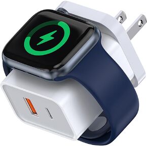𝟐𝟎𝟐𝟒 𝐔𝐩𝐠𝐫𝐚𝐝𝐞𝐝 for Apple Watch Charger, 20W Dual Port USB C Wall Charger Plug Fast Charging Block for iPhone, Travel Charger Compatible with Apple Watch iPhone AirPods iPad