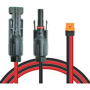 10AWG 12FT Heavy Duty Solar Panel Kits Charge Cable to XT60i Connectors Adapter for Portable Power Stations Solar Generators (10AWG 12FT)
