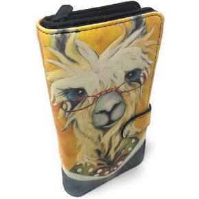 Shag Wear Llama Reading Bedtime Stories Large Wallet for Women and Teen Girls Vegan Faux Leather 7"