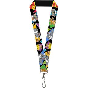 Lanyard Tom Jerry Poses Black Multi Color