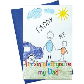 Funny Father's Day Card from Son Daughter Fathers Day Card Gifts for Dad from Kids Birthday Card for Dad Father Men Glad You Are My Dad Happy Father's Day Greeting Card with Envelope