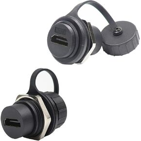 PENGLIN 2 قطعة وصلة تركيب لوحة HDMI مقاومة للماء، IP67 HDMI لوحة تركيب تمر عبر الموصل، وصلة حاجز HDMI من أنثى إلى أنثى 4K 30 هرتز ثلاثي الأبعاد وHDR