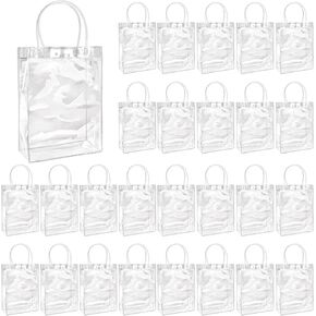 30 قطعة من أكياس الهدايا البلاستيكية الكبيرة بمقبض قابلة لإعادة الاستخدام من البولي فينيل كلوريد لتغليف الهدايا لوصيفات العروس وحفلات الزفاف وأعياد الميلاد وحفلات استقبال المولود الجديد (11 × 7.9 × 3.9 بوصة) in Kuwait