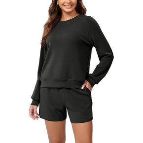 ODODOS Modal Soft Raglan Long Sleeves Sweatshirts for Women Oversized Crew Neck Pullover Tops