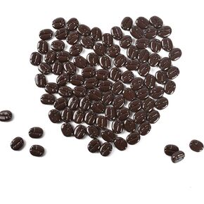 Artificial Coffee Beans, Simulation Mini Coffee Beans 100% Resin for Home Decor Kitchen Cafe Shop 60 pcs