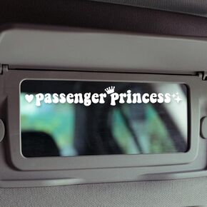 Funny Car Stickers Decal Passenger Princess Sticker for Rearview Mirror Window JDM Truck Car Accessories Vinyl Letter Decals for Men Women Girls Cute Queen (Pink)