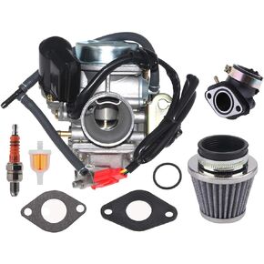 مكربن ​​150cc لمحركات GY6 4 السكتة الدماغية 125cc 150cc ATV Go Karts Scooter Mopeds QMJ/QMI157 QMJ/QMI152 - مقياس سحب مشعب 24 مم PD24J Carb in Kuwait