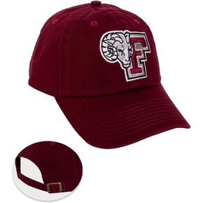 Desert Cactus Fordham University Baseball Hat FU Rams Brimmed Embroirderd Cap Adjustable Cloth Strap Adult (Style A) Red