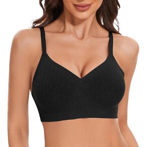 Comfortable Wireless Bra for Women No Underwire Seamless Bra with Support Full Coverage Push Up Bra Padded Bralette