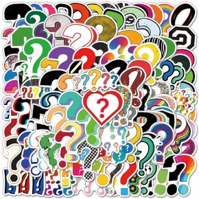120pcs Question Mark Stickers Vinyl Waterproof Aesthetic Cartoon Decals Stickers for Laptop Water Bottles Skateboard Book Scrapbook Luggage Decals Gifts for Adults, Teens, Kids
