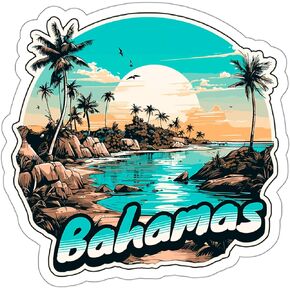 Bahamas Sticker Adventure Souvenir Decal Vinyl Small Waterproof for Water Bottle Mug Passport Scrapbook Notebook Laptop Tumbler Skateboard Computer Phone 4"