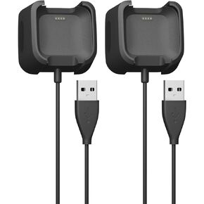 Charger for Fitbit Versa 1/ Versa Lite/Versa SE Replacement Charging Dock Cable for Versa, Versa SE, Versa Lite Smart Watch (3.3ft/1m) 2Pack