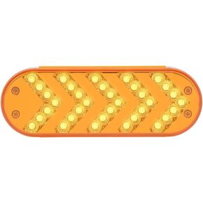 Grand General 77130 Oval Amber/Arrow 35-LED Sequential Light with S.Bezel, 1 Pack
