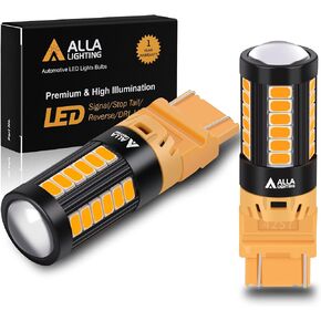 Alla Lighting 4257NA 4257 LED Bulbs Turn Signal Lights Replacement Super Bright 12V Blinker Lamps, Amber Yellow