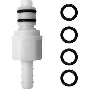 Quick Connector, 1/4 Hose Barb Valved In-Line Coupling Insert With 4 spare O-ring.