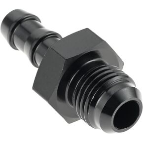 6AN Male Flare to 5/16“ Hose Barb Straight Fitting Adapter, Aluminum Black Straight Swivel Hose Fitting Fuel Line Adapter on Barbed Pipe Connector Work for Fitting Fuel Line