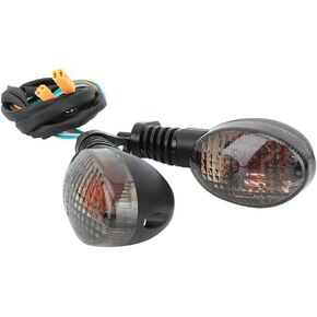 Motorcycle Turn Signal Light,2PCS Motorcycle Front&Rear Turn Signal Indicator Light Blinker Lamp Fit for AWASAKI EX250R NINJA 250R KLX250S KLX250SF VN650 Vulcan S 2009-2011 (Black)