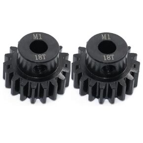 2Pcs 6491X 18-T Pinion Gear, 1.0 Metric Pitch, Fits 5mm Shaft (Compatible with Steel Spur Gears) for Traxxas RTR Vehicle Upgrade Parts
