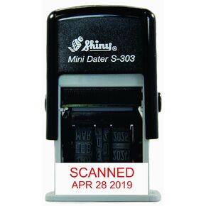لامعة AS-SHIS303S S-303 Mini Dater، ختم تاريخ مطاطي ذاتي التحبير، ممسوح ضوئيًا بالتاريخ، حبر أحمر