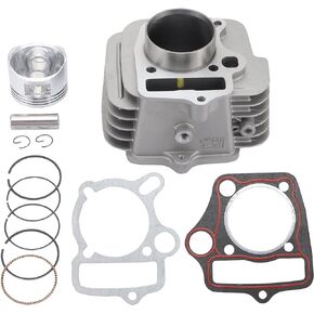 WOOSTAR 52.4mm Iron Big Bore Cylinder with Piston Ring Kit Replacement for Lifan 110cc 125cc 4 Wheeler Motorcycle ATV Quad Go Kart Dirt Pit Bike Dune Buggy