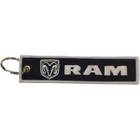 RAM Trucks Logo embroidered Keychain 5" x 1" | logos front and back