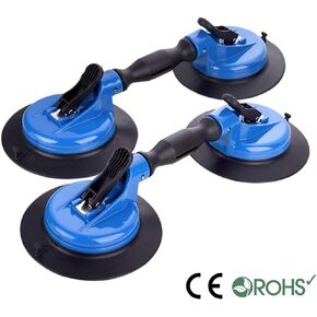 IMT Glass Suction Cup Dual Cups 2 Pack, Heavy Duty Vacuum Plate with Adjustable Handle Glass Holder to Lift Large Glass/Auto Glass Windshield Installation/Tiles Mirrors Moving, 260lb Suction Power