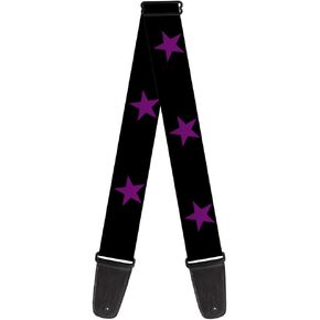 Buckle-Down Guitar Strap Star Black Purple 2 Inches Wide