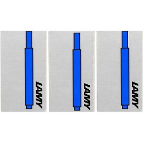 Lamy T10 Washable Blue Fountain Pen Ink Cartridges Refills Spare Replacement For All Lamy Fountian Pens (Pack Of 3 - 15 Ink Cartridges)