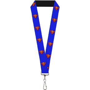 Buckle Down Lanyard-1.0"-Superman Shield Blue