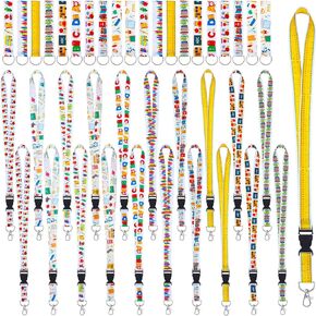 Ctosree 40 Pcs Teacher Lanyards for Id Badges Keys Wristlet Strap Set Keychains Hand Wrist Lanyards Teaching Lanyard Key Chain Holder Teacher Appreciation Gifts for School Students Kid