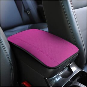 8sanlione Car Armrest Storage Box Mat, Fiber Leather Car Center Console Cover, Car Armrest Seat Box Cover Accessories Interior Protection for Most Vehicle, SUV, Truck, Car (Purple)