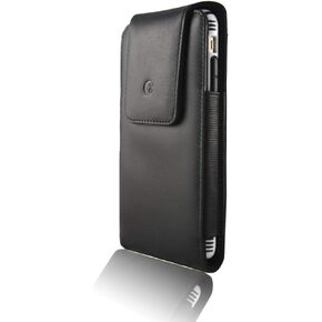 monsoon [Alpha] Genuine Leather Case Holster with Belt Clip for iPhone 15 Plus/iPhone 15 Pro MAX/iPhone 14 Plus/iPhone 14 Pro MAX / 13 Pro MAX / 12 Pro MAX - fits 6.7" 6.5" iPhone with Slim Case