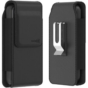 CoverON Holster for Motorola Moto G Power/G Play/Moto G 5G/ G Pure/Moto One 5G Plus/ G100, Phone Case Belt Clip Magnetic Close Carrying Vertical Leather Pouch (Fits with Otterbox or Any Case on)
