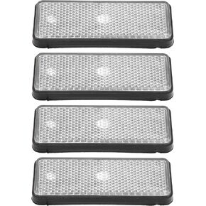 X AUTOHAUX 4 Pcs Universal Rectangle Shape Reflector for Motorcycle Garbage Cans Car Trailer Truck and Bike White