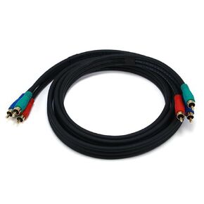 Monoprice 1.5ft 22AWG 3-RCA Component Video Coaxial Cable (RG-59/U) - Black