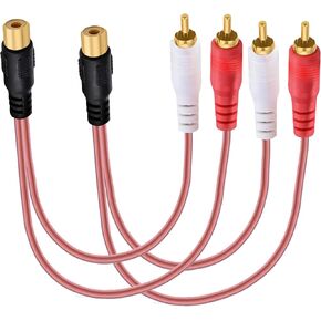 RCA أنثى إلى 2 ذكر مقسم 2 حزمة، مقسم RCA 1 أنثى إلى 2 ذكر، محول RCA Y ثنائي ذكر إلى أنثى واحدة كابل ستيريو RCA للصوت والفيديو مطلي بالذهب in Kuwait