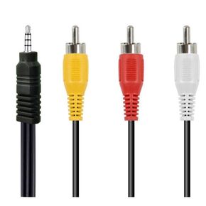 Auxualiry to RCA Camcorder A/V Audio Video Output Cable, 3 RCA to 3.5mm A/V Input Adapter Cord Replacement for Sony TV, TCL TV (5FT)