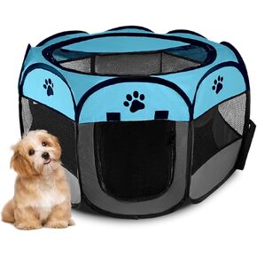 Pet Puppy Dog Playpen Portable, 27" Foldable Crate for Small Dog and Cat,Dog Kennel with Carry Bag, Pop Up Dog Playpen(Black)