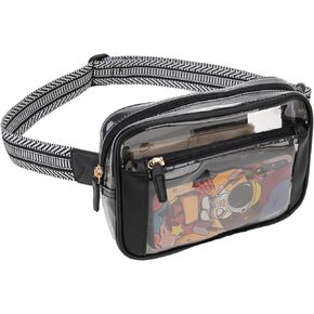 Waist Bag for Women, VX VONXURY Clear Fanny Pack Lightweight Crossbody Belt Bag with Adjustable Strap for Outdoor Running Hiking,Beige