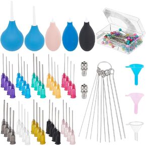 BENECREAT 160 Pcs Ceramic Precision Applicator Set, Pottery Tools Supplies, 5 Pcs Ceramic Glaze Squeeze Bottle with Adapter, Plastic Steel Needle and Funnel for Ceramic Glazing