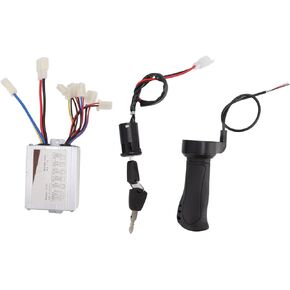 Brush Motor Speed ​​Controller With Throttle Grip,KIMISS 36V 500W Brush Motor Control Box Throttle Grip Kit Electric Door Lock for Electric Scooter Tricycle Bike