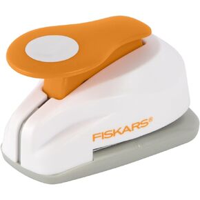 Fiskars Medium Lever Punch, Circle, Plastic, White/Orange