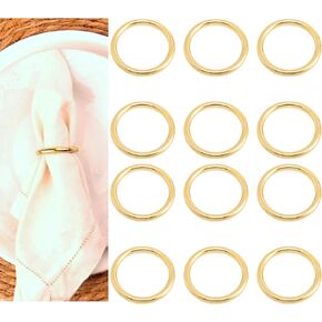 Napkin Rings Set of 6/Set of 12,Gold Napkin Rings,Metal Napkin Rings for Holidays,Versatile Napkin Holder Rings for Dinning Table Decor (6)
