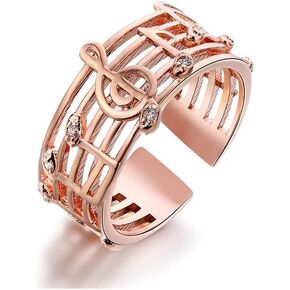 Caiyao Music Note ring for Women Girls Musical Note Adjustable Rings rings Lover Musican Gifts
